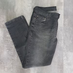 george slim straight black pants